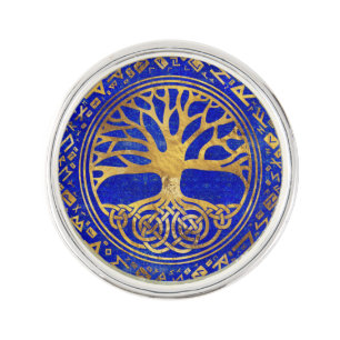 Tree of life -Yggdrasil - Lapis Lazuli Lapel Pin