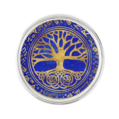 Tree of life _Yggdrasil _ Lapis Lazuli Lapel Pin