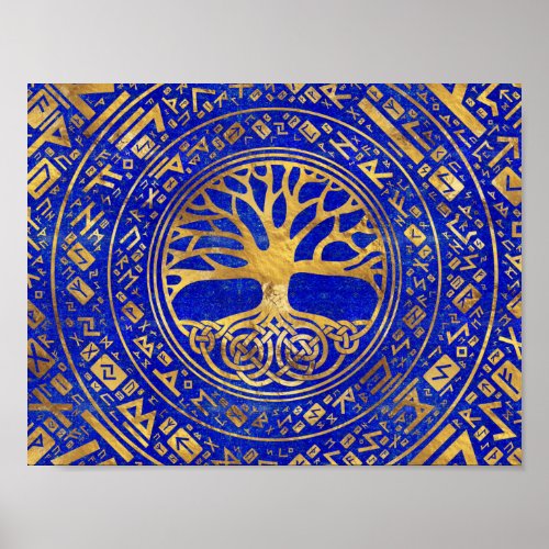 Tree of life _Yggdrasil _ Lapis Lazuli Poster