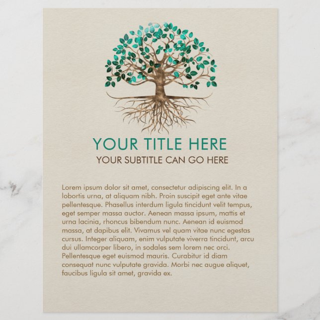 Tree of life - Yggdrasil - Malachite Leaves  Flyer (Front)