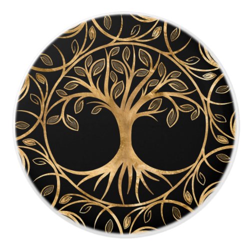 Tree of life _ Yggdrasil Mandala frame Ceramic Knob