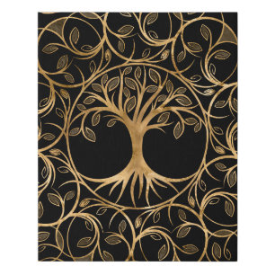 Tree of life - Yggdrasil Mandala frame Faux Canvas Print