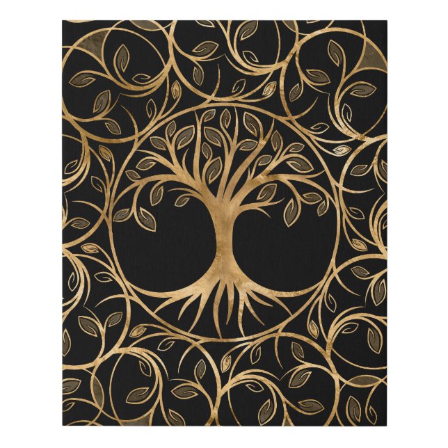 Tree of life - Yggdrasil Mandala frame Faux Canvas Print (Front)