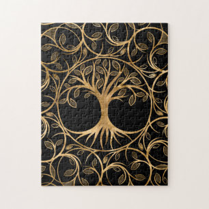 Tree of life - Yggdrasil Mandala frame Jigsaw Puzzle