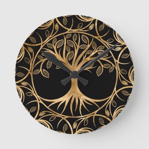 Tree of life _ Yggdrasil Mandala frame Round Clock