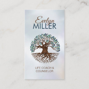 Tree of life - Yggdrasil - Marble Leaves Business Business Card