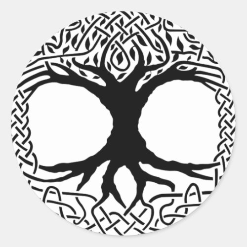 Tree of Life Yggdrasil Norse wicca mythology Classic Round Sticker