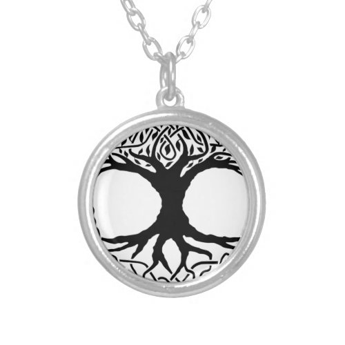 Tree of Life Yggdrasil Norse wicca mythology Silver Plated Necklace