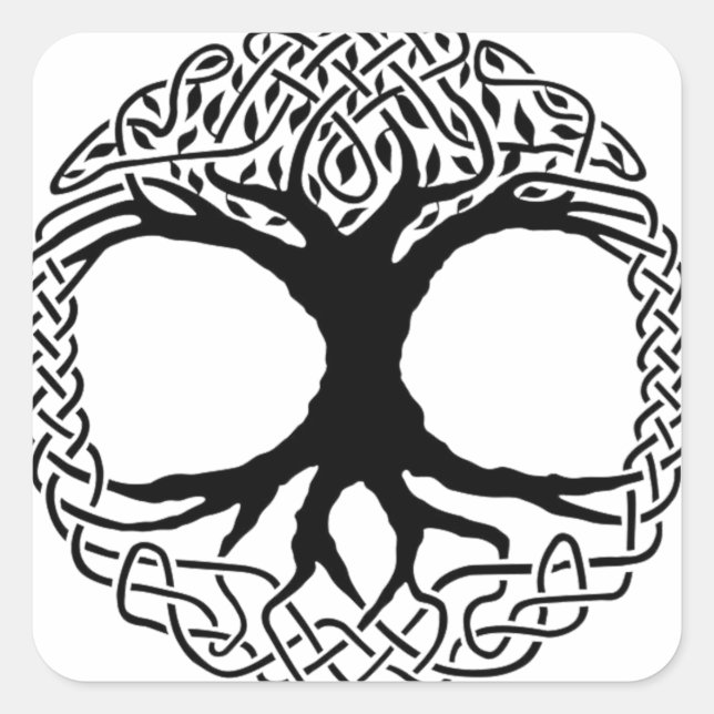 Tree of Life Yggdrasil Norse wicca mythology Square Sticker (Front)