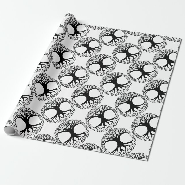 Tree of Life Yggdrasil Norse wicca mythology Wrapping Paper (Unrolled)