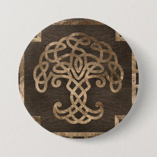 Tree of life -Yggdrasil on Celtic Pattern Button