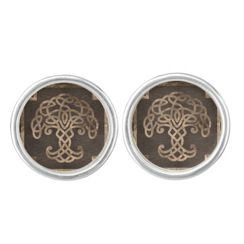 Tree of life _Yggdrasil on Celtic Pattern Cufflinks