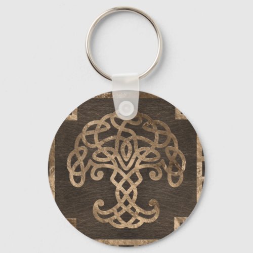 Tree of life _Yggdrasil on Celtic Pattern Keychain