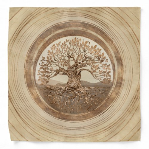 Tree of life _Yggdrasil Pastel Gold Bandana