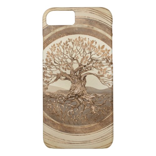 Tree of life _Yggdrasil Pastel Gold iPhone 87 Case