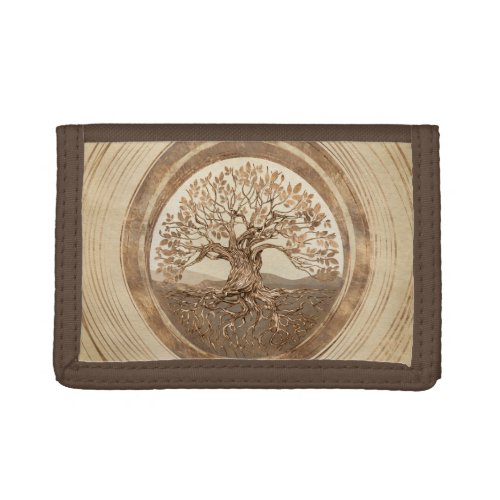 Tree of life _Yggdrasil Pastel Gold Trifold Wallet