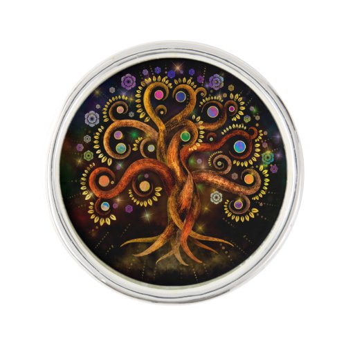 Tree of Life _ Yggdrasil _ Rainbow Swirl Lapel Pin