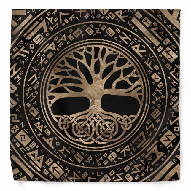 Tree of life -Yggdrasil Runic Pattern Bandana (Front)