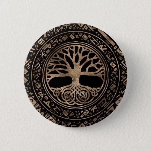 Tree of life _Yggdrasil Runic Pattern Button