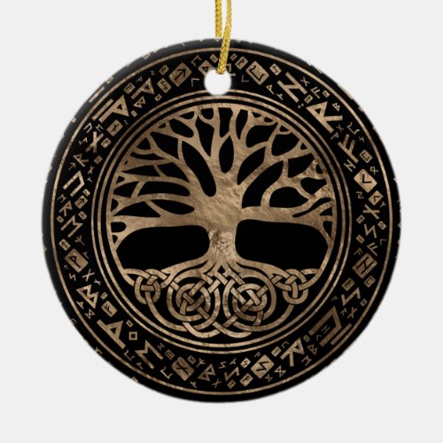 Tree of life _Yggdrasil Runic Pattern Ceramic Ornament