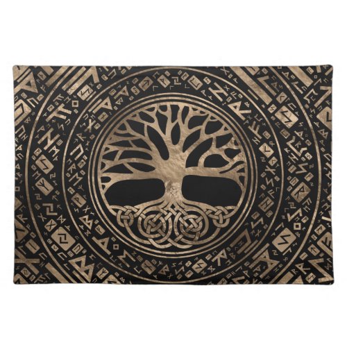 Tree of life _Yggdrasil Runic Pattern Cloth Placemat