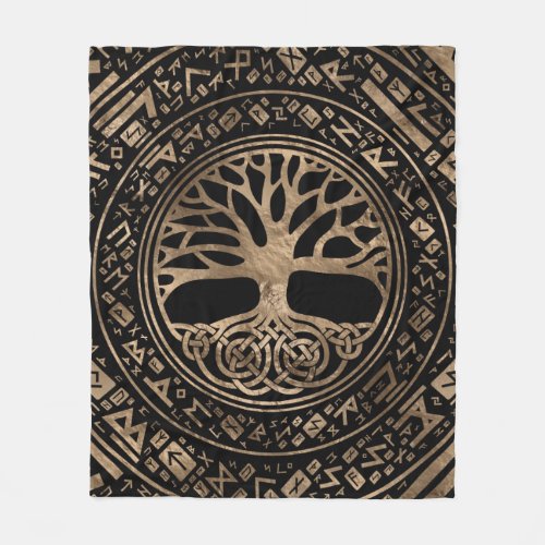 Tree of life _Yggdrasil Runic Pattern Fleece Blanket