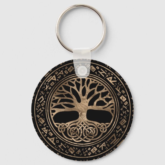 Tree of life -Yggdrasil Runic Pattern Keychain (Front)