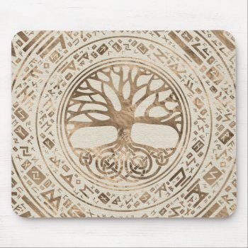 Tree Of Life -yggdrasil Runic Pattern Mouse Pad by LoveMalinois at Zazzle