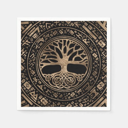Tree of life _Yggdrasil Runic Pattern Napkins