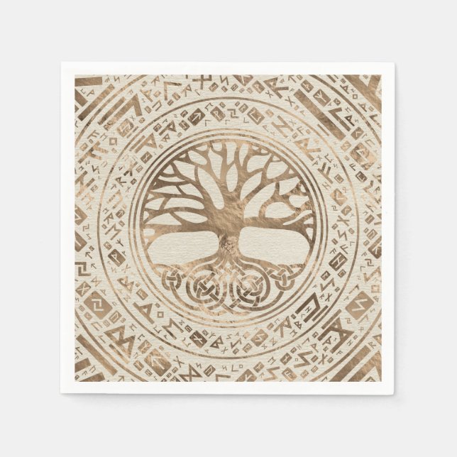 Tree of life -Yggdrasil Runic Pattern Napkins (Front)