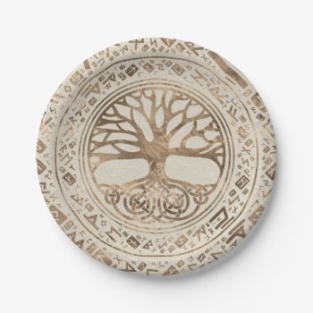 Tree Of Life -yggdrasil Runic Pattern Paper Plates by LoveMalinois at Zazzle