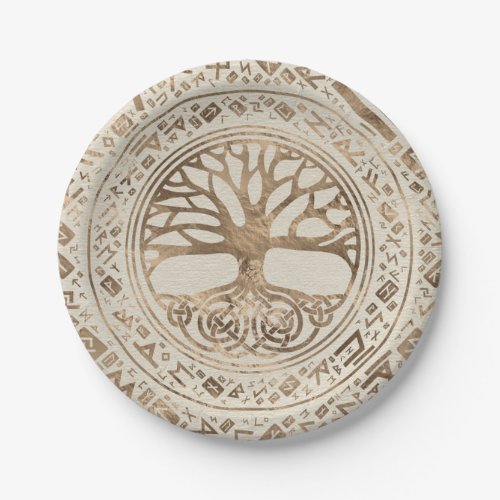 Tree of life _Yggdrasil Runic Pattern Paper Plates