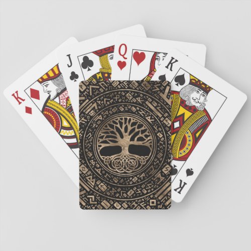 Tree of life _Yggdrasil Runic Pattern Playing Cards