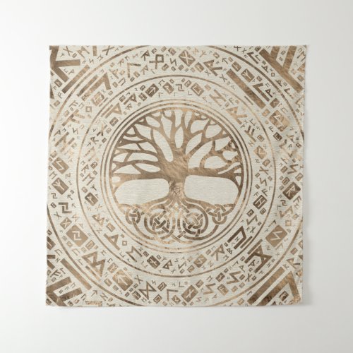Tree of life _Yggdrasil Runic Pattern Tapestry