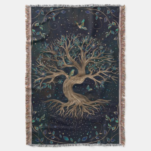 Tree of Life _ Yggdrasil Throw Blanket