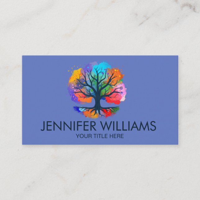 Tree of life - Yggdrasil - Watercolor ink  Business Card (Front)