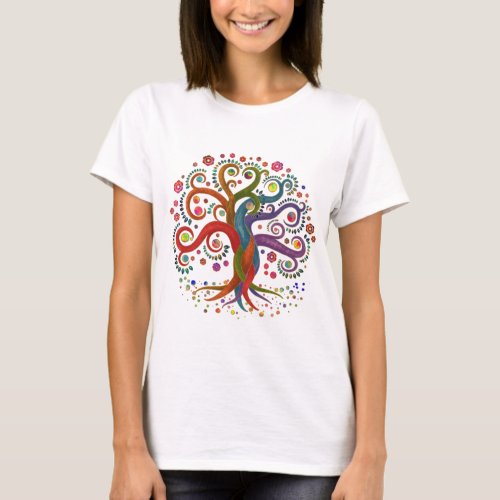 Tree of Life _ Yggdrasil _ Watercolor swirl T_Shirt