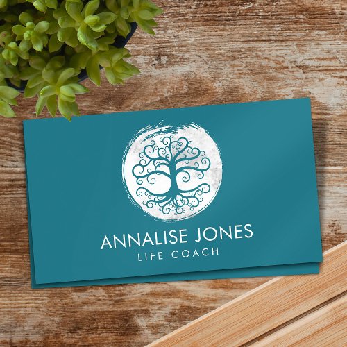 Tree of life _ Yggdrasil _ white watercolor Business Card