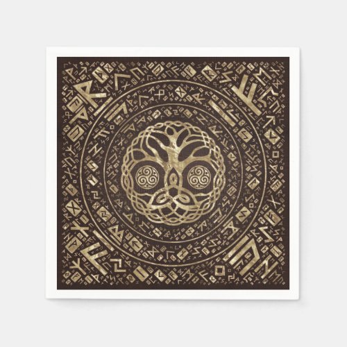 Tree of life _Yggdrasil with Trinity Knot Napkins