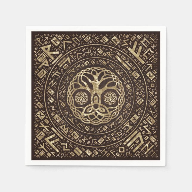 Tree of life -Yggdrasil with Trinity Knot Napkins (Front)