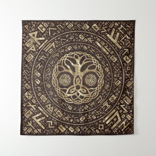 Tree of life _Yggdrasil with Trinity Knot Tapestry