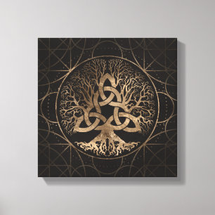 Tree of life -Yggdrasil with Triquetra Canvas Print