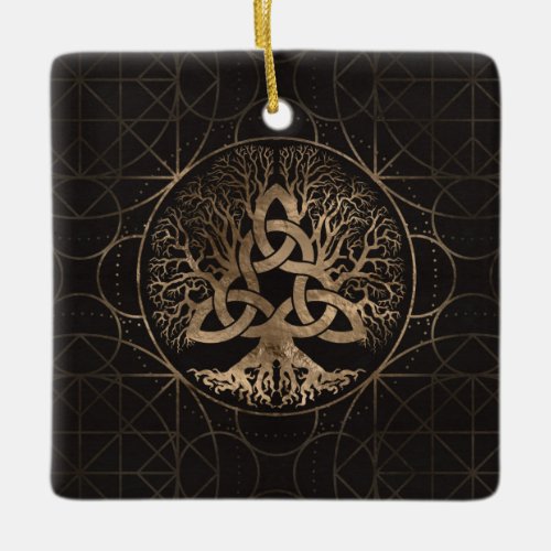 Tree of life _Yggdrasil with Triquetra Ceramic Ornament
