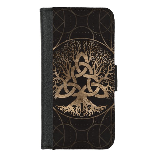 Tree of life -Yggdrasil with Triquetra iPhone Wallet Case (Front)