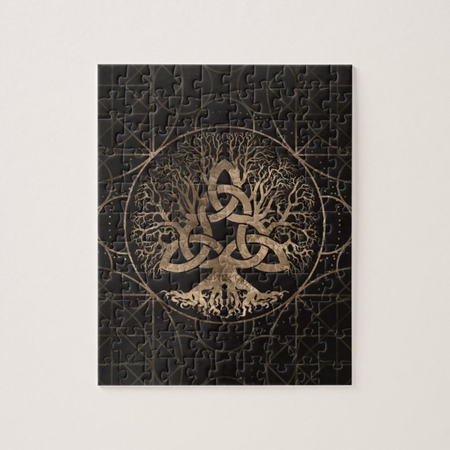 Tree of life -Yggdrasil with Triquetra Jigsaw Puzzle (Vertical)