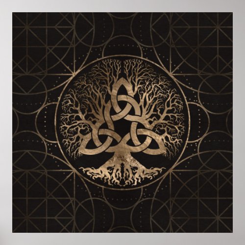 Tree of life _Yggdrasil with Triquetra Poster