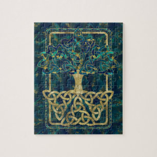 Tree of life - Yggdrasil with Triquetra symbols Jigsaw Puzzle
