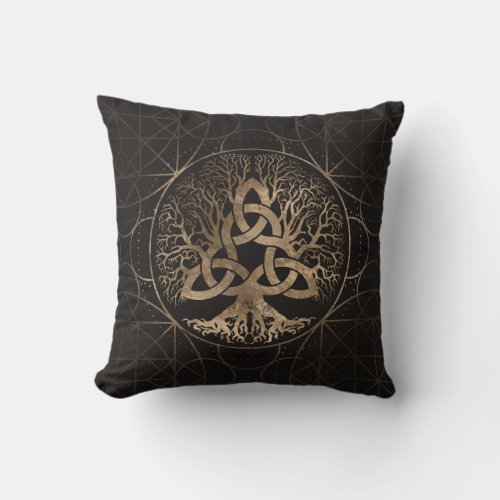 Tree of life _Yggdrasil with Triquetra Throw Pillow