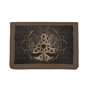 Tree of life -Yggdrasil with Triquetra Tri-fold Wallet