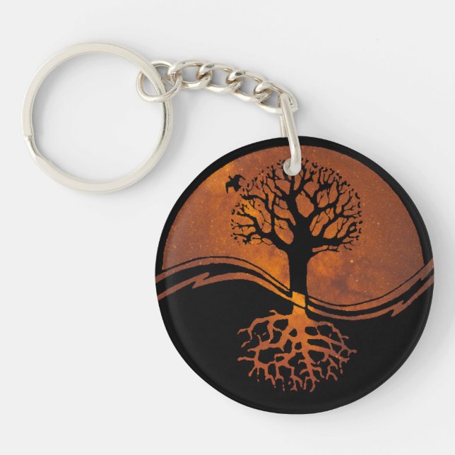 Tree of Life Yin Yang Keychain (Front)